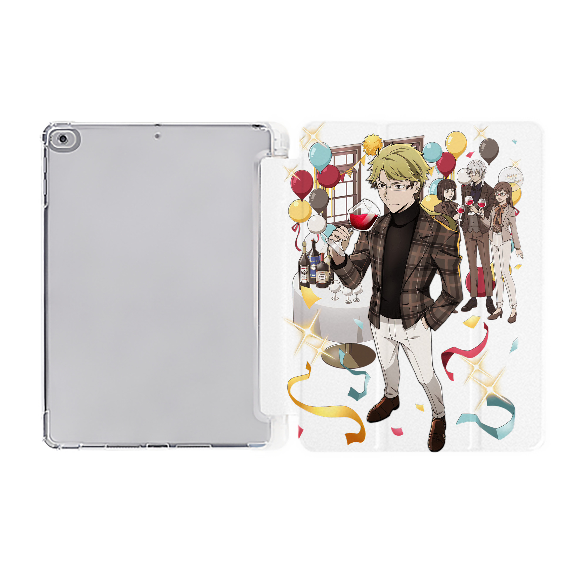 （画像用） 文豪ストレイドッグス Bungo Stray Dogs IPad ケース ペン収納付き 三つ折りスタンド PUレザー×シリコン 対応機種9.5/10.5/10.9インチ